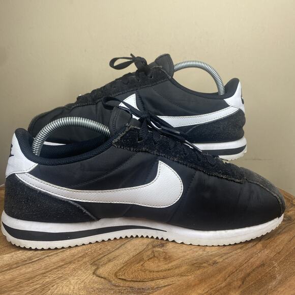 Nike Cortez Basic Nylon Obsidian Mens Black And White Size 11.5 Shoes Sneakers - Picture 6 of 10